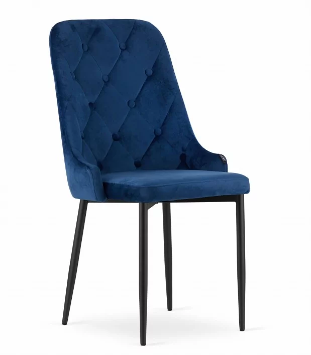 Krzesła z wysokim oparciem CAPRI ▪️ 3509 ▪️ NIEBIESKI WELUR 4 SZTUKI