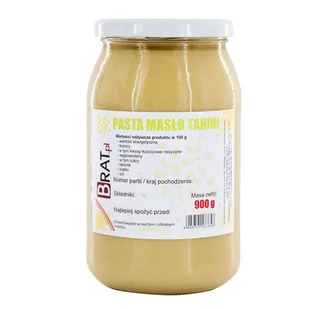 Tahini Masło 100% Naturalna Pasta Sezamowa 900G Produkt Naturalny - Pasty warzywne - miniaturka - grafika 1