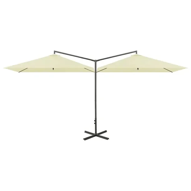 Zolux Podwójny Parasol Ogrodowy, Poliester, Piaskowy, 600 x 290 x 260 cm, Średn