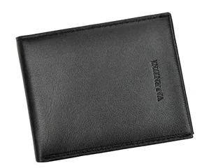 Portfel Męski Skórzany VALENTINI Mały Skóra Bydlęca Poziomy Jedno Skrzydełko 306-992 CZARNY 11 x 8,5 x 2 [cm] - Portfele - miniaturka - grafika 1