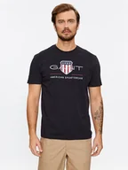 Koszulki męskie - Gant T-Shirt Reg Archive Shield Ss 2003199 Czarny Regular Fit - miniaturka - grafika 1
