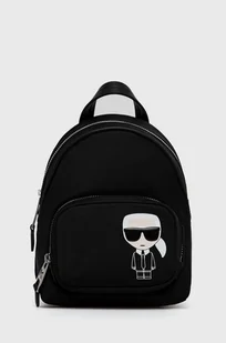 Karl Lagerfeld Plecak 220W3056 damski kolor czarny mały z nadrukiem - Plecaki - miniaturka - grafika 1