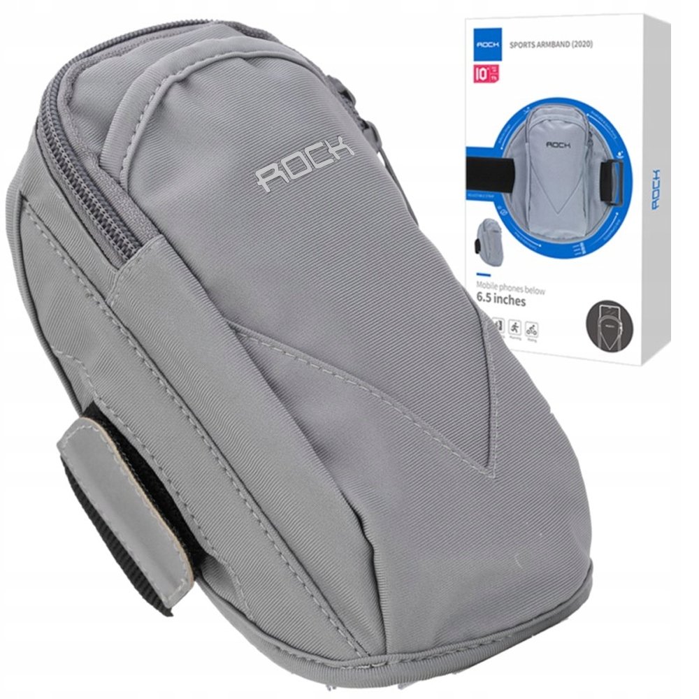 Rock saszetka opaska sportowa do biegania na rami armband Szara