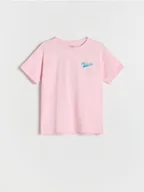 Koszulki dla dziewczynek - Reserved - T-shirt z nadrukiem - różowy - miniaturka - grafika 1