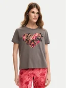 Koszulki i topy damskie - Desigual T-Shirt Tiger 26SWTK53 Szary Regular Fit - miniaturka - grafika 1