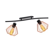 Lampy sufitowe - Nowoczesna lampa sufitowa 2-punktowa VOSS LOFT bialy, miedziany null - miniaturka - grafika 1