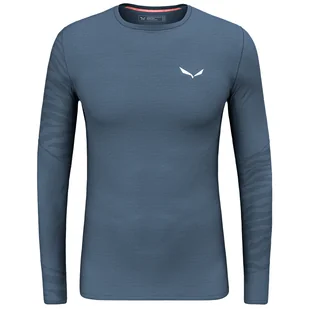 Koszulka męska Salewa Cristallo Warm Amr M L/S Tee. Rozmiar: L / Kolor: ciemnoniebieski/biały - Koszulki sportowe męskie - miniaturka - grafika 1