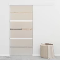 Drzwi wewnętrzne - vidaXL Drzwi przesuwne, szkło ESG i aluminium, 178 cm, srebrne - miniaturka - grafika 1