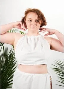 Biustonosz na saunę XXL w 100% naturalna bawełna Yeye Biały XXL - Bielizna sportowa damska - miniaturka - grafika 1