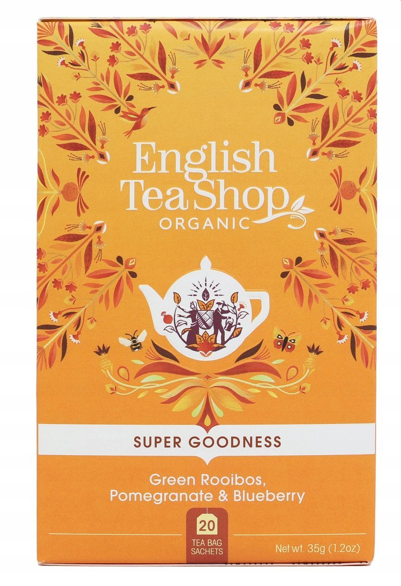 Herbata Zielona z Rooibos, Granatem i Jagodą BIO - 20 szt English Tea Shop