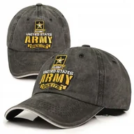 Czapki i chusty sportowe męskie - Czapka Z Daszkiem Bejsbolówka Jeans Army Czarna - miniaturka - grafika 1