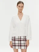 Swetry damskie - Tommy Hilfiger Kardigan WW0WW39015 Écru Relaxed Fit - miniaturka - grafika 1