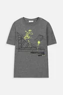 Koszulki dla chłopców - Coccodrillo t-shirt dziecięcy kolor szary z nadrukiem - miniaturka - grafika 1