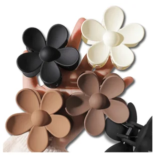 Spinka klamra do włosów duża kwiat zestaw 4 szt do koka szczęka lekka duża - Ozdoby do włosów - miniaturka - grafika 1