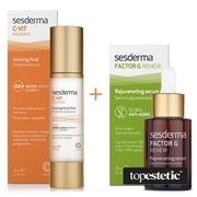 Zestawy kosmetyków damskich - Sesderma C-VIT Radiance + Factor G Rejuvenating Serum ZESTAW Krem rozświetlający 50 ml + Serum z pęcherzykami lipidowymi 30 ml - miniaturka - grafika 1