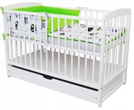 Łóżeczka i kojce - Łóżeczko Andrzej z szufladą biały materac pościel - miniaturka - grafika 1