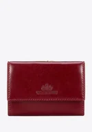 Portfele - Damska portmonetka ze skóry naturalnej mała czerwona - miniaturka - grafika 1