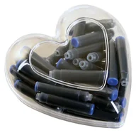 Przybory szkolne - CRESCO Naboje do piór niebieskie 50 sztuk Serce - miniaturka - grafika 1