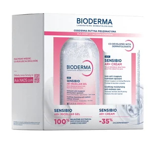 Bioderma Zestaw Sensibio AR+ Żel micelarny + Krem - Zestawy kosmetyków damskich - miniaturka - grafika 1
