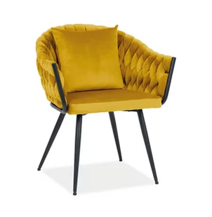 Krzesło tapicerowane NUVO VELVET curry - Krzesła - miniaturka - grafika 1
