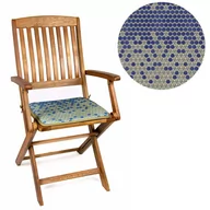 Poduszki ogrodowe - Wodoodporna poduszka na krzesło i meble ogrodowe 40x40  - Plastry miodu niebieskie - miniaturka - grafika 1