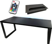 Biurka gamingowe - BIURKO GAMINGOWE 120x60 LOFTOWE PRZEPUST STABILNE LED - miniaturka - grafika 1