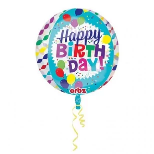 Balon foliowy, Happy Birthday, kolorowy, 40 cm, 1 sztuka - Balony i akcesoria - miniaturka - grafika 1