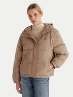 Kurtki damskie - Calvin Klein Jeans Kurtka puchowa LV044D522G Beżowy Regular Fit - miniaturka - grafika 1