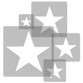 Szablony malarskie - nakleo szablon malarski wielokrotny dla dzieci (5 szt.) // GWIAZDKI SZA-DZI-001 - miniaturka - grafika 1