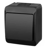Wyłączniki światła i elektryczne - Elektro-Plast Włącznik pojedynczy schodowy Hermes IP44 czarny - miniaturka - grafika 1
