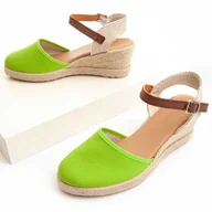 Espadryle damskie - Montevita Klin Esparto Monsparto Zielony - miniaturka - grafika 1