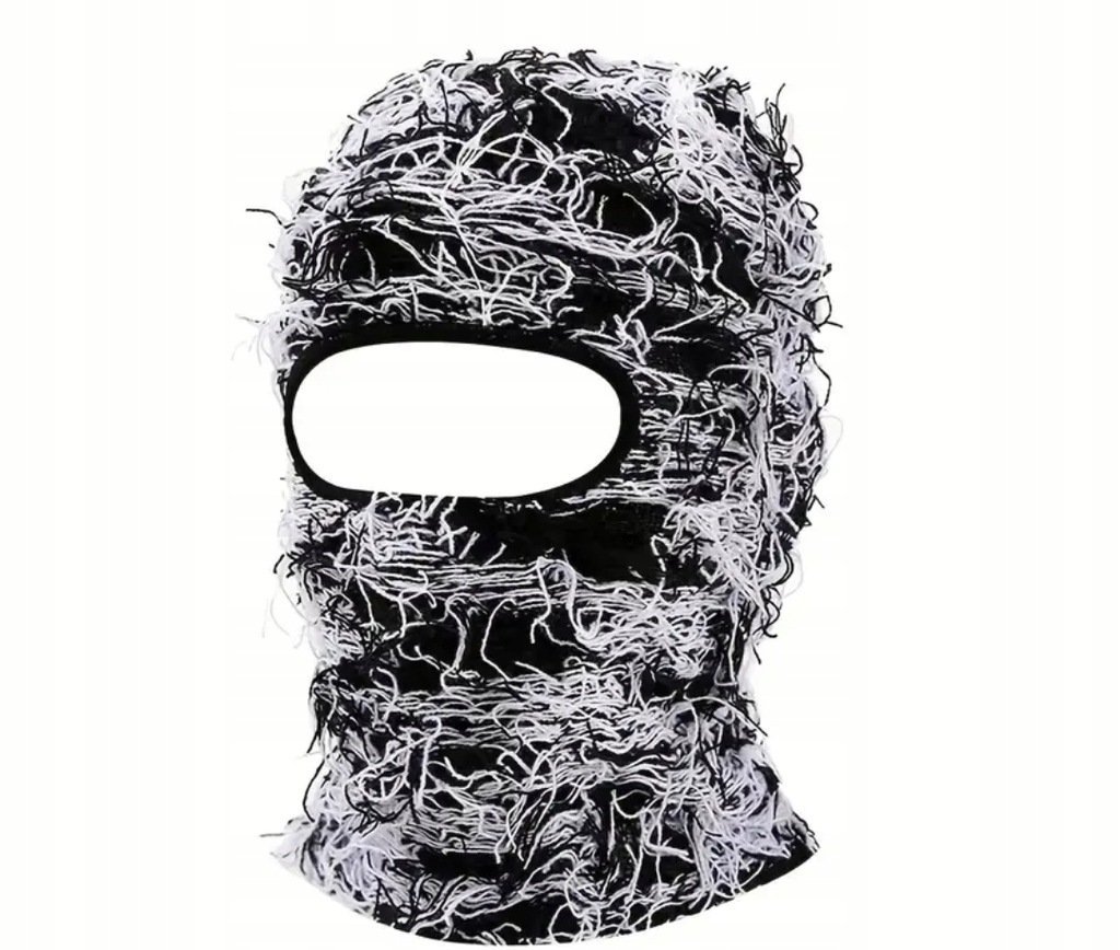 Kominiarka balaklawa czarno biała yeat maska drill streetwear y2k