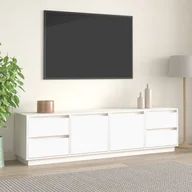 Szafki RTV - Lumarko Szafka pod telewizor, biała, 176x37x47,5cm, lite drewno sosnowe - miniaturka - grafika 1