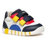 Buty dla chłopców - Geox B Iupidoo Boy C, Trampki dziecięce, Biały/granatowy, 26 EU - miniaturka - grafika 1