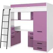Łóżka dla dzieci i młodzieży - Łóżko Piętrowe Smyk Lewe Biały / Lawenda / Fiolet MebloCross Lawenda , Fiolet, Biały, Lawenda, Fiolet - miniaturka - grafika 1