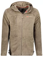 Odzież trekkingowa męska - Geographical Norway Kurtka polarowa "Upload" w kolorze szarobrązowym - miniaturka - grafika 1