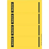 Etykiety do drukarek - Leitz PC drukowane samoprzylepne etykiety na grzbiet do standardowych pilników o grubości 80 mm, szerokie i krótkie, 61,5 x 192 mm, papier, 16852015 - żółte, 100 sztuk - miniaturka - grafika 1