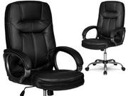 Fotele i krzesła biurowe - Eago Sofotel Fotel gabinetowy ze skóry 355 czarny - miniaturka - grafika 1