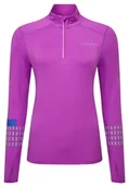Bluzy sportowe damskie - RONHILL Bluza biegowa damska AFTERHOURS 1/2 ZIP thistle/cobalt - miniaturka - grafika 1