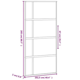 Drzwi przesuwne, czarne, 102,5x205cm, szkło hartowane aluminium 8721012120648 - Drzwi wewnętrzne - miniaturka - grafika 8