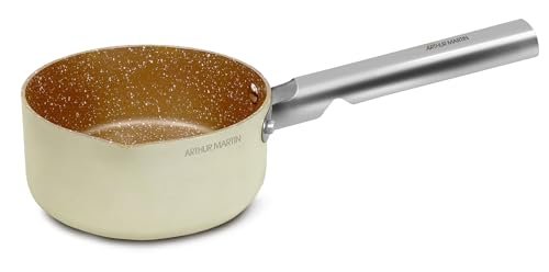 ARTHUR MARTIN, Grand Chef garnek 20 cm, kute aluminium, powłoka nieprzywierająca, nitowane stalowe uchwyty i uchwyty, wszystkie rodzaje ognia, łącznie z indukcją, kremowy
