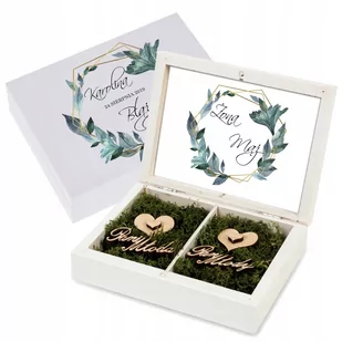 BIAŁE DREWNIANE PUDEŁKO NA OBRĄCZKI ŚLUB NADRUK - Pudełka i szkatułki BIAŁE DREWNIANE PUDEŁKO NA OBRĄCZKI ŚLUB NADRUK - Pudełka i szkatułki - miniaturka - grafika 1