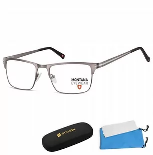 Montana Oprawki korekcyjne okulary optyczne prostokątne flex MM604C grafitowy + srebrny - Okulary korekcyjne, oprawki, szkła - miniaturka - grafika 1