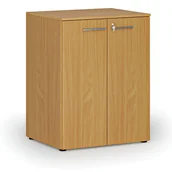 Szafy biurowe - Szafa biurowa z drzwiami PRIMO WOOD, 2 półki, 1027 x 800 x 640 mm, buk - miniaturka - grafika 1