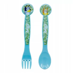 BINGO I BLUEY sztućce plastikowe BLUE łyżka widelec - Sztućce dla dzieci - miniaturka - grafika 1