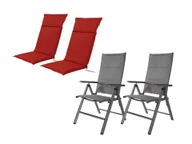 Fotele i krzesła ogrodowe - LIVARNO home Zestaw 2 aluminiowych foteli ogrodowych z wysokim oparciem Toronto z 2 poduszkami - miniaturka - grafika 1