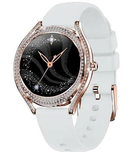Hagen HC91.110.532 Smartwatch HC91 Różowe Złoto na Białym Pasku - Smartwatch - miniaturka - grafika 1
