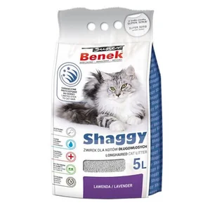 Benek Super Shaggy Lawenda 5L - Żwirek dla kotów - miniaturka - grafika 1