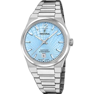 Zegarek Festina Swiss Made 20052/5 zegarek damski na bransolecie z błękitną tarczą - Zegarki damskie - miniaturka - grafika 1