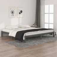 Łóżka - Lumarko Rama łóżka, szara, lite drewno sosnowe, 200 x 200 cm - miniaturka - grafika 1